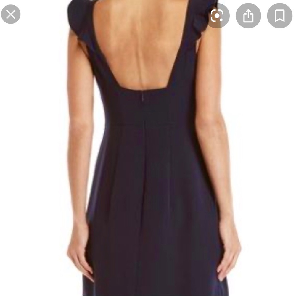 $198 NWT Sz 12 Club Monaco Ruffled Dark Navy Dress - Picture 2 of 7